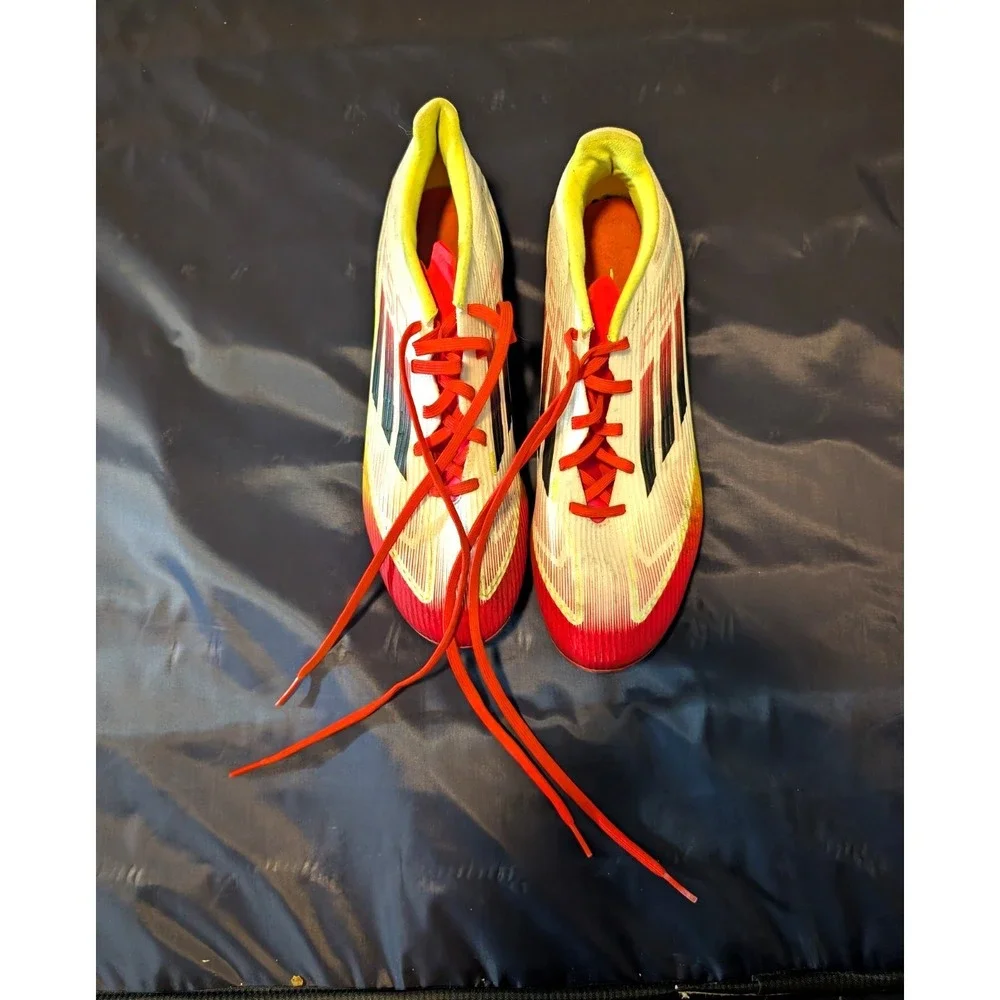 FSO Unisex Soccer Cleats White Red Yellow Adult US Size 10